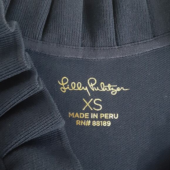 Lilly Pulitzer Clary Polo Shirt Dress Short Sleeve Dress Navy Blue XS Nautical - Picture 6 of 12